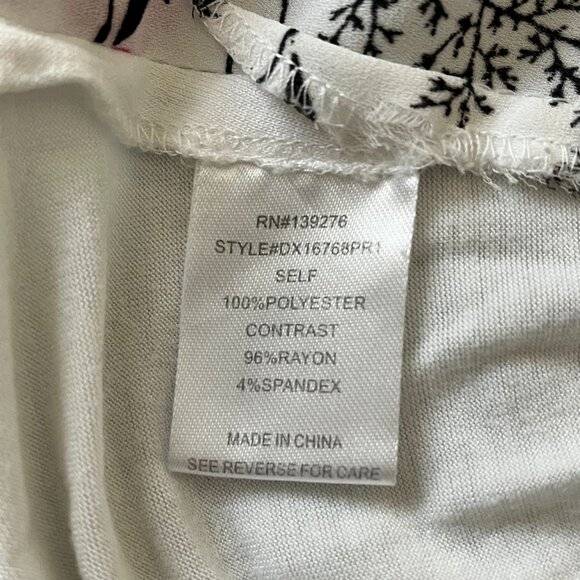 Daniel Rainn Blouse White with Red & Pink Flowers Size 1X Women's - Picture 4 of 4